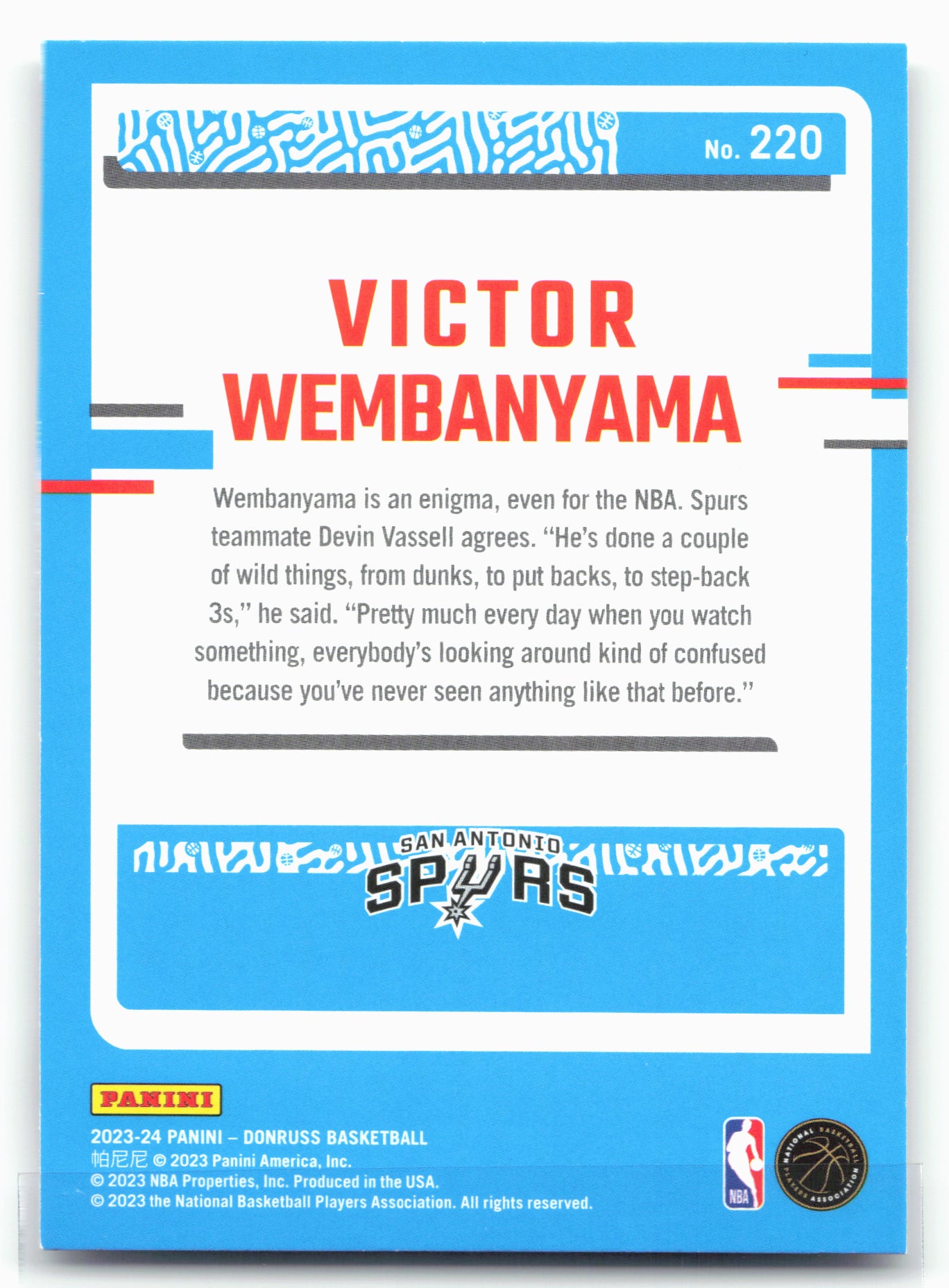 2023-24 Donruss #220 Victor Wembanyama