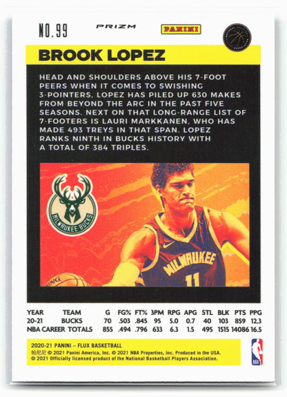 2020-21 Panini Flux #99 Brook Lopez Light Blue