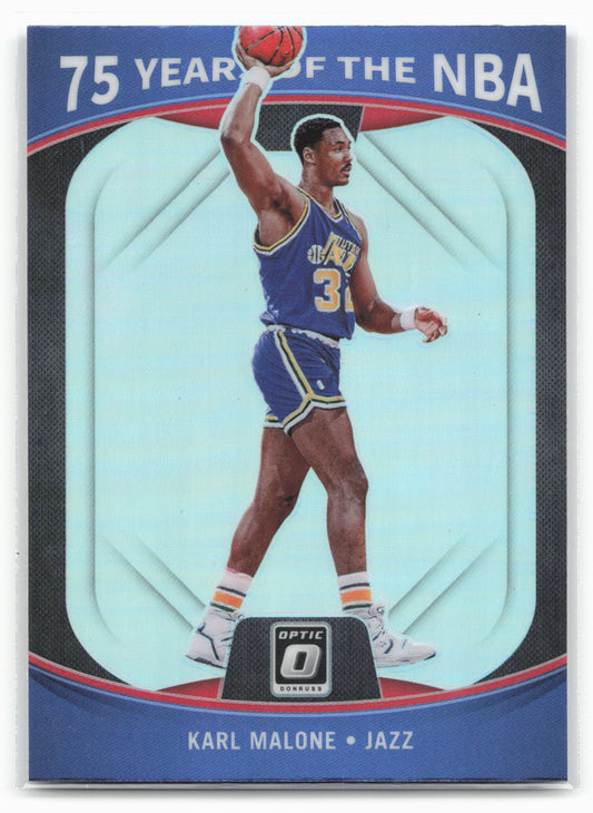 2021-22 Panini Prizm #39 Karl Malone 75 Years of the NBA (Donruss Optic)