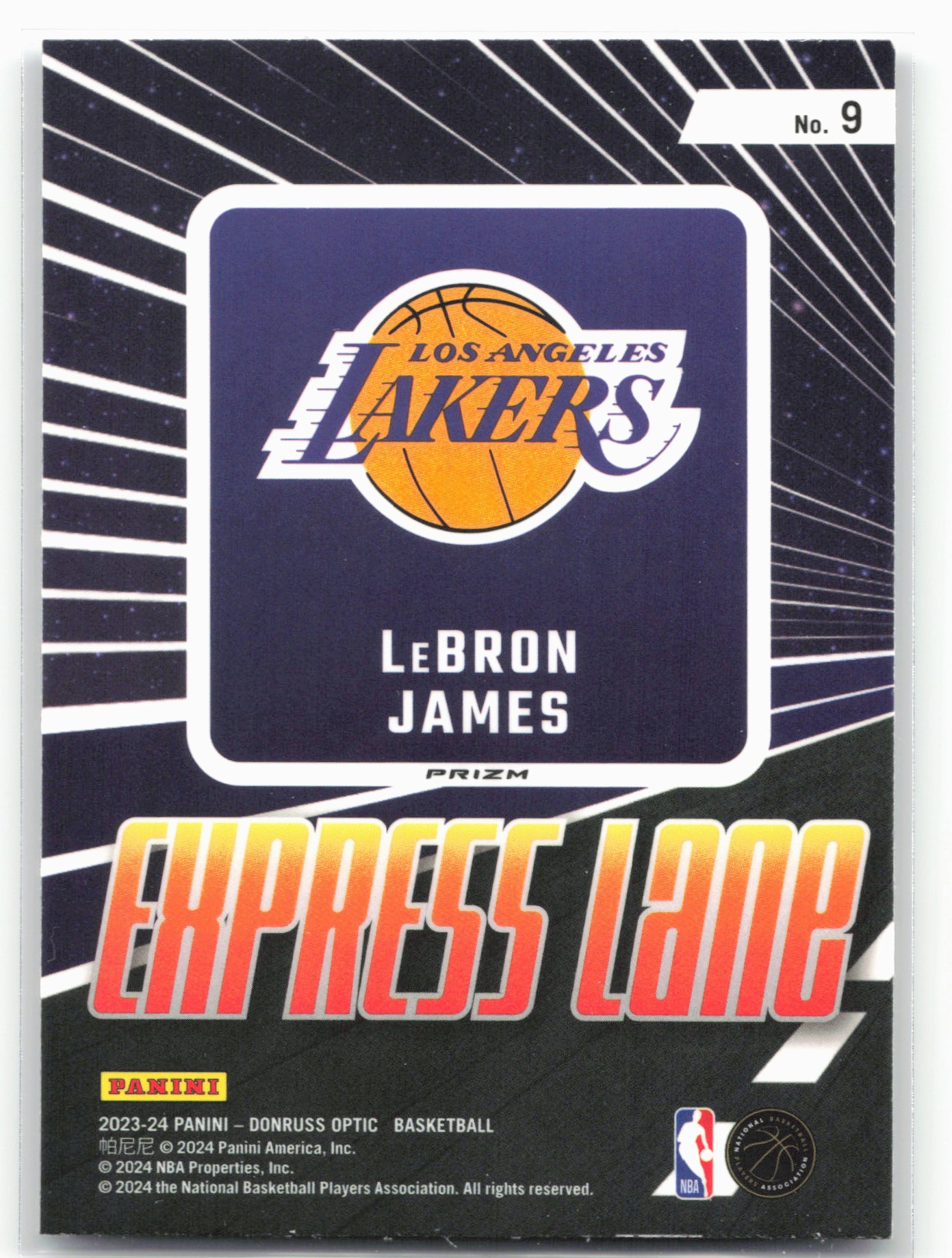 2023-24 Donruss Optic #9 LeBron James Express Lane Purple