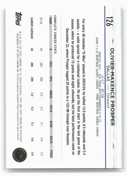 2024-25 Topps Chrome #126 Olivier-Maxence Prosper