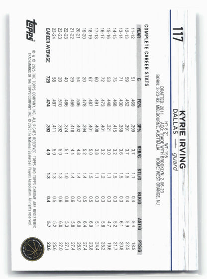 2024-25 Topps Chrome #117 Kyrie Irving