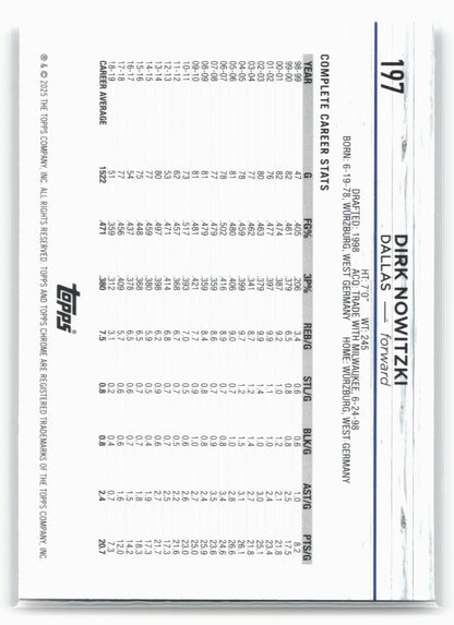 2024-25 Topps Chrome #197 Dirk Nowitzki