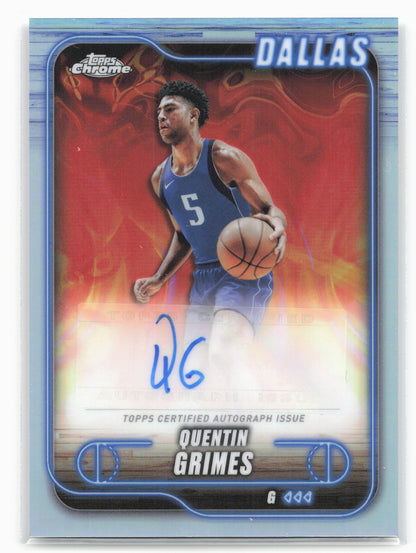 2024-25 Topps Chrome #TCA-QG Quentin Grimes Topps Chrome Autographs Refractor