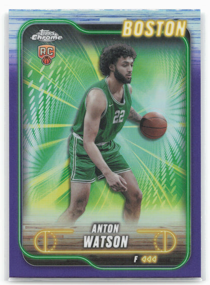 2024-25 Topps Chrome #107 Anton Watson Purple Refractor