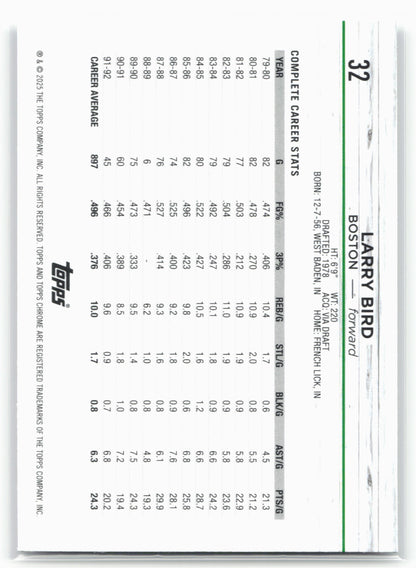 2024-25 Topps Chrome #32 Larry Bird
