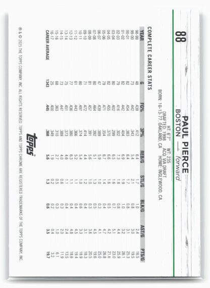 2024-25 Topps Chrome #88 Paul Pierce