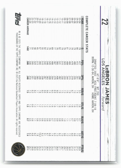 2024-25 Topps Chrome #22 LeBron James