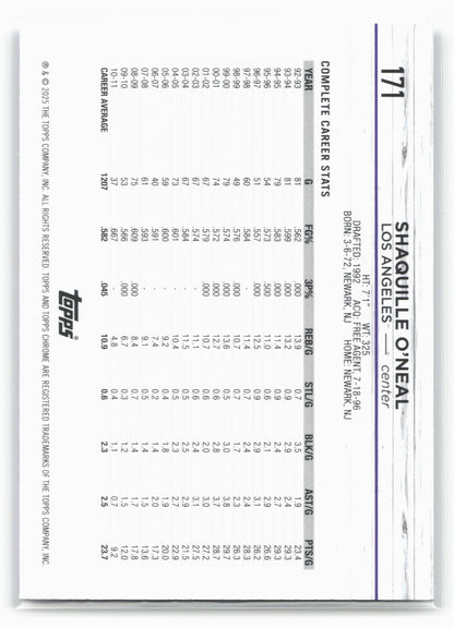 2024-25 Topps Chrome #171 Shaquille O'Neal