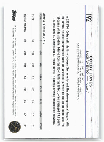 
2024-25 Topps Chrome #192 Colby Jones