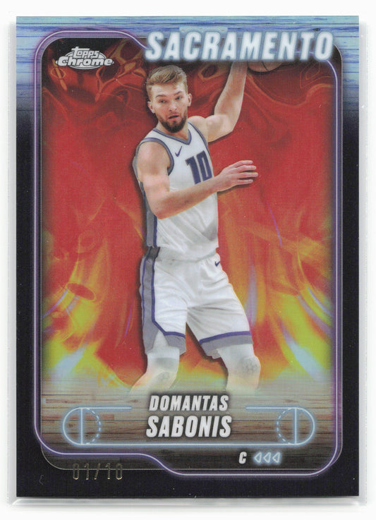 2024-25 Topps Chrome #153 Domantas Sabonis Black Refractor #/10