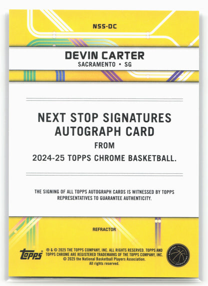 2024-25 Topps Chrome #NSS-DC Devin Carter Next Stop Signatures Refractor