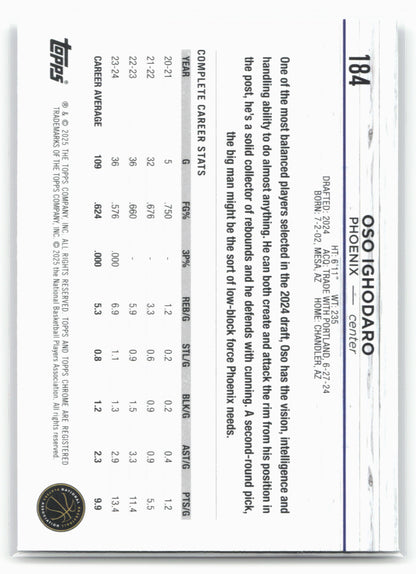 2024-25 Topps Chrome #184 Oso Ighodaro