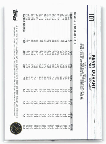 
2024-25 Topps Chrome #101 Kevin Durant
