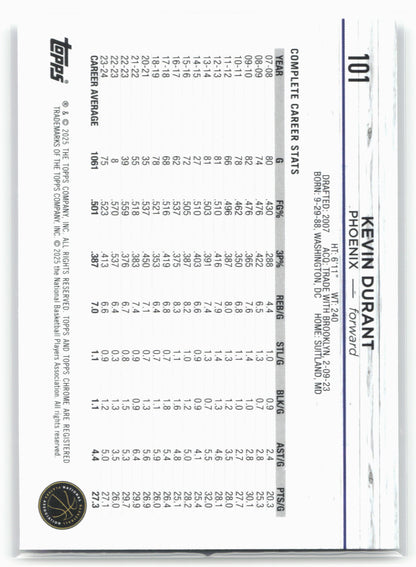 2024-25 Topps Chrome #101 Kevin Durant