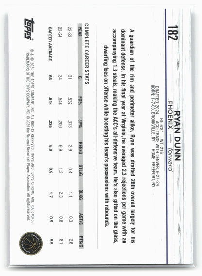 2024-25 Topps Chrome #182 Ryan Dunn