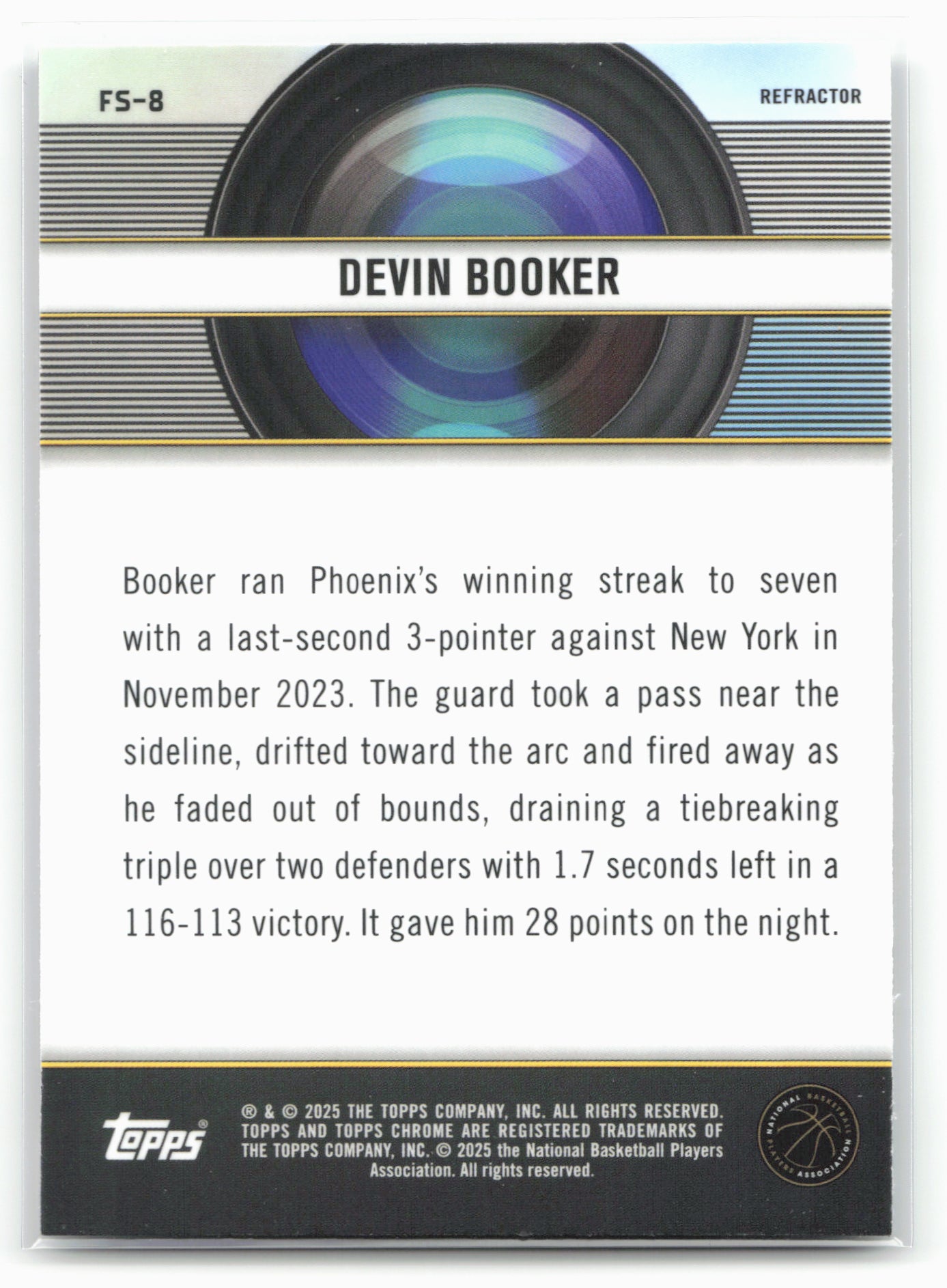 2024-25 Topps Chrome #FS-8 Devin Booker Film Study Refractor