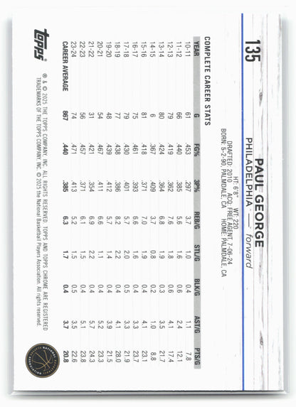 2024-25 Topps Chrome #135 Paul George