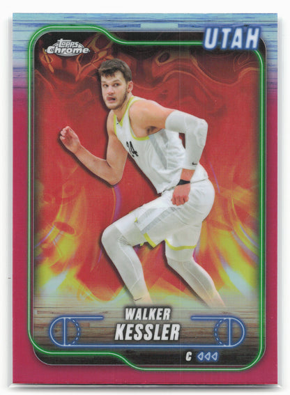 2024-25 Topps Chrome #66 Walker Kessler Pink Refractor