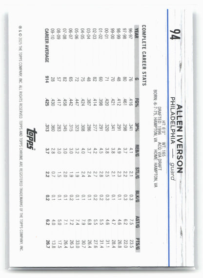 2024-25 Topps Chrome #94 Allen Iverson