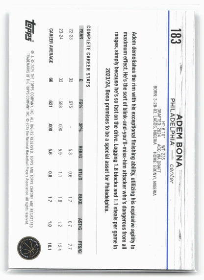 2024-25 Topps Chrome #183 Adem Bona