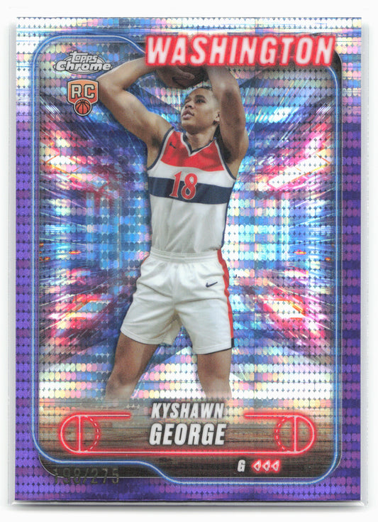 2024-25 Topps Chrome #158 Kyshawn George Purple Speckle Refractor #/275