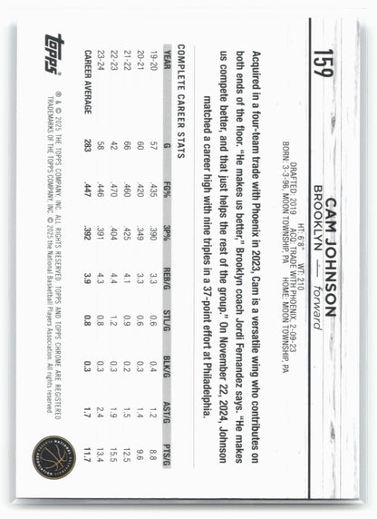 2024-25 Topps Chrome #159 Cam Johnson