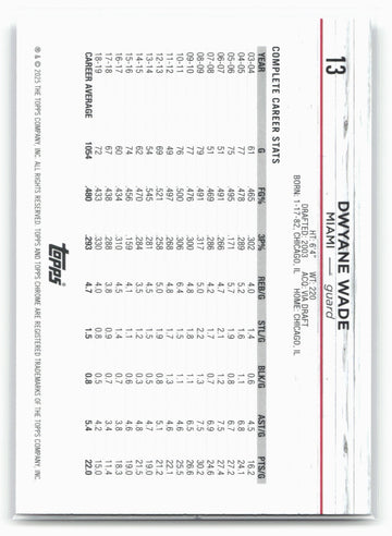
2024-25 Topps Chrome #13 Dwyane Wade