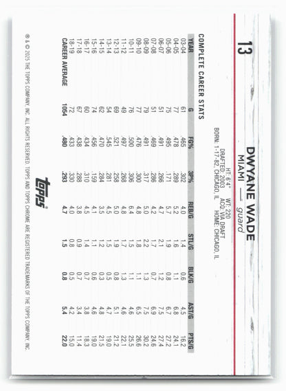 2024-25 Topps Chrome #13 Dwyane Wade