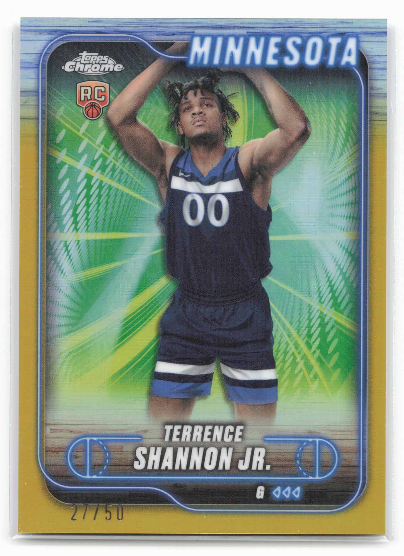 2024-25 Topps Chrome #105 Terrence Shannon Jr. Gold Refractor #/50