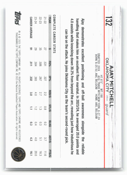 2024-25 Topps Chrome #132 Ajay Mitchell