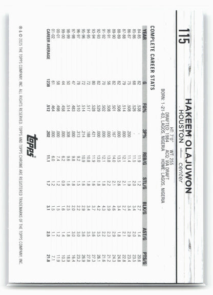 2024-25 Topps Chrome #115 Hakeem Olajuwon