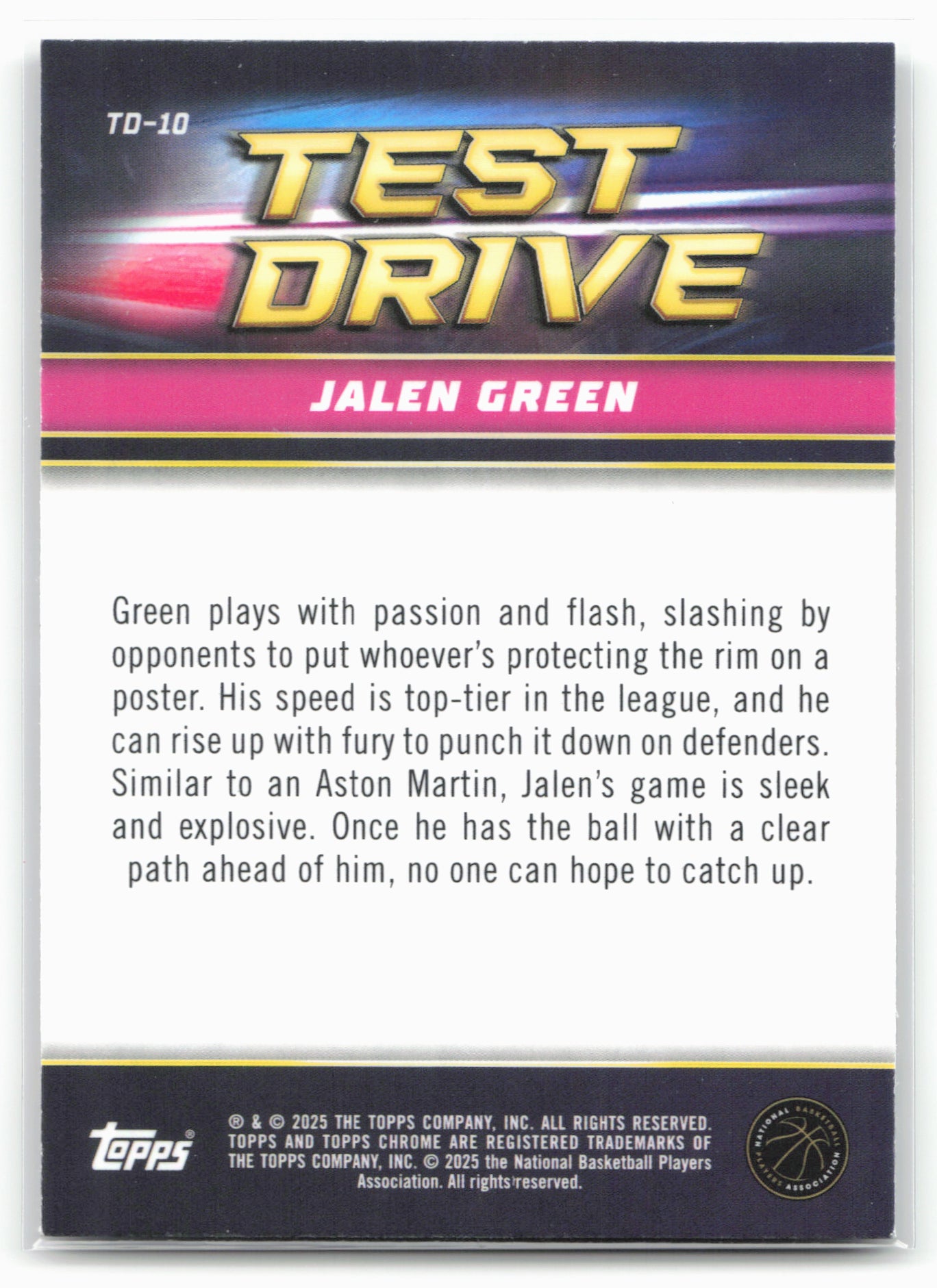 2024-25 Topps Chrome #TD-10 Jalen Green Test Drive