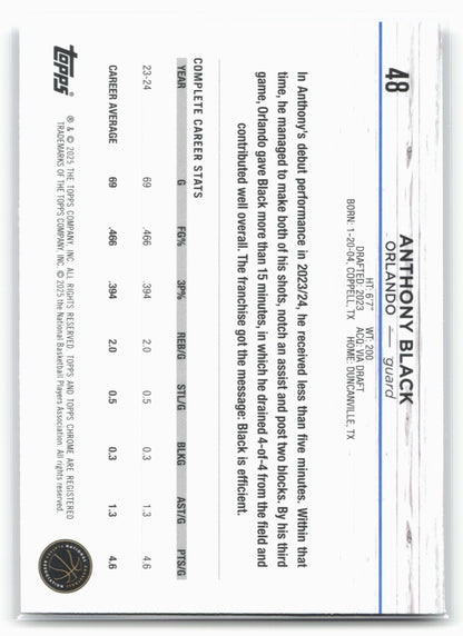 2024-25 Topps Chrome #48 Anthony Black