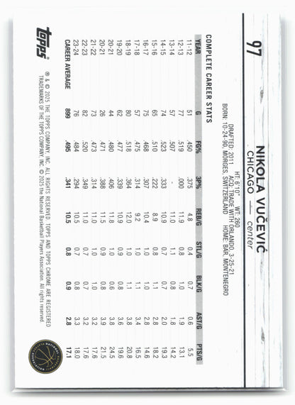2024-25 Topps Chrome #97 Nikola Vučević