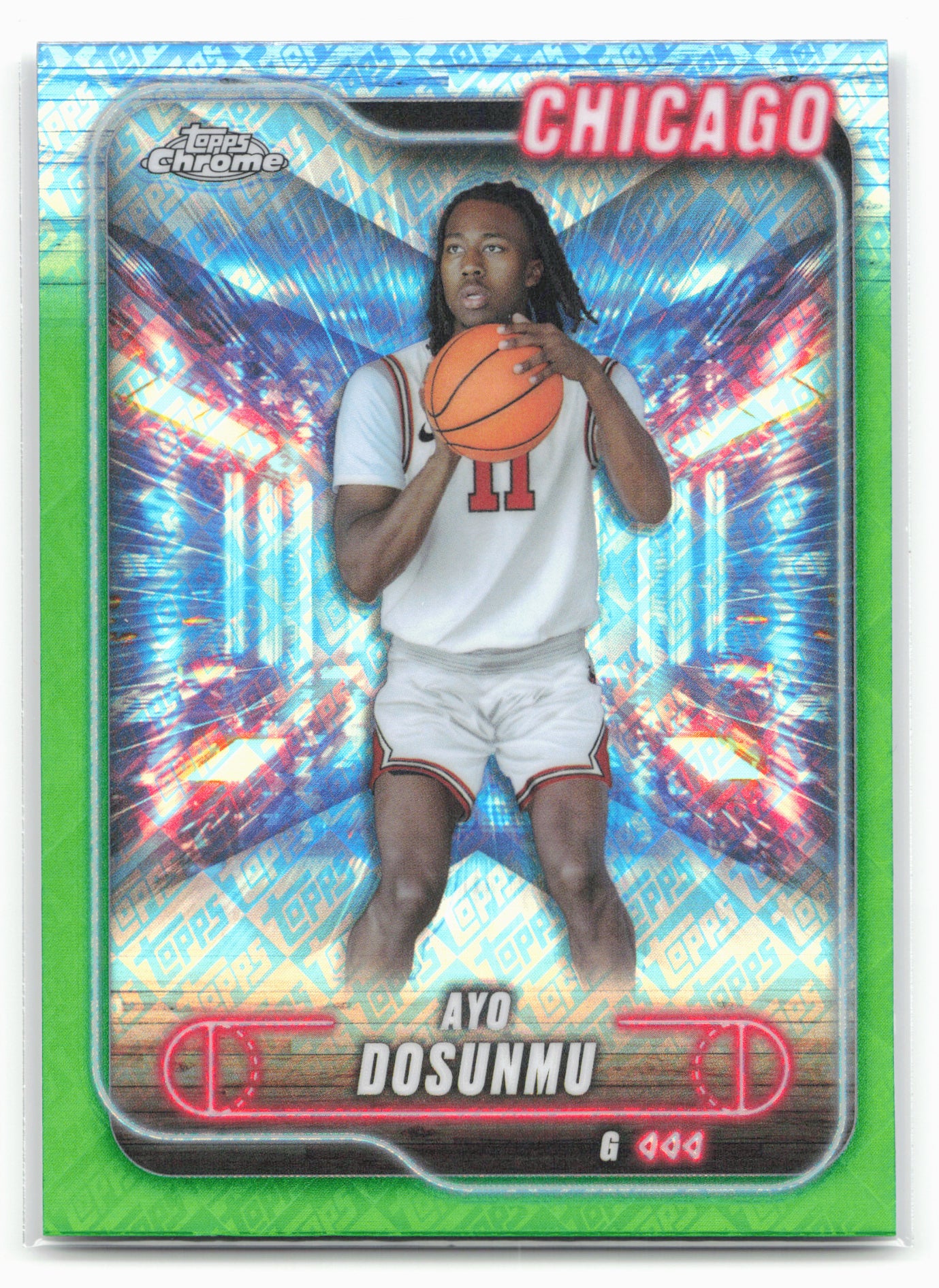 2024-25 Topps Chrome #58 Ayo Dosunmu Topps Green Refractor