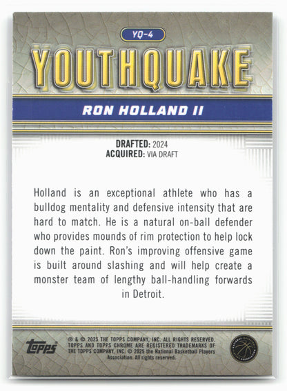 2024-25 Topps Chrome #YQ-4 Ron Holland II YouthQuake