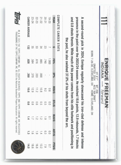 2024-25 Topps Chrome #111 Enrique Freeman