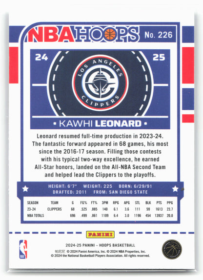 2024-25 Hoops #226 Kawhi Leonard Premium