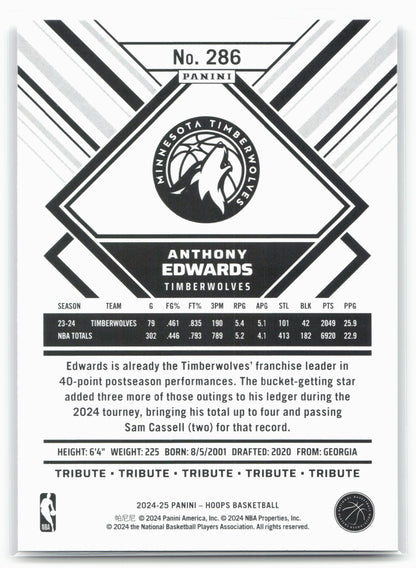 2024-25 Hoops #286 Anthony Edwards