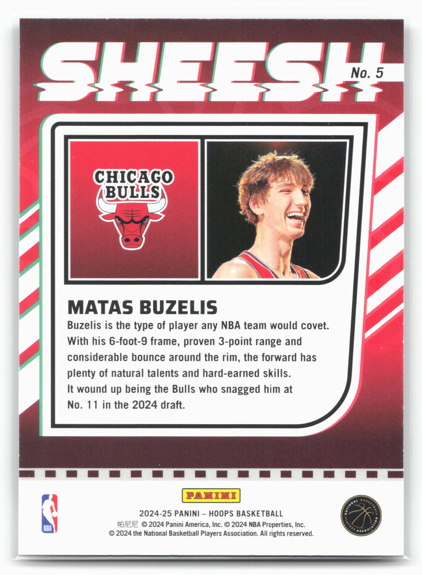 2024-25 Hoops #5 Matas Buzelis Sheesh