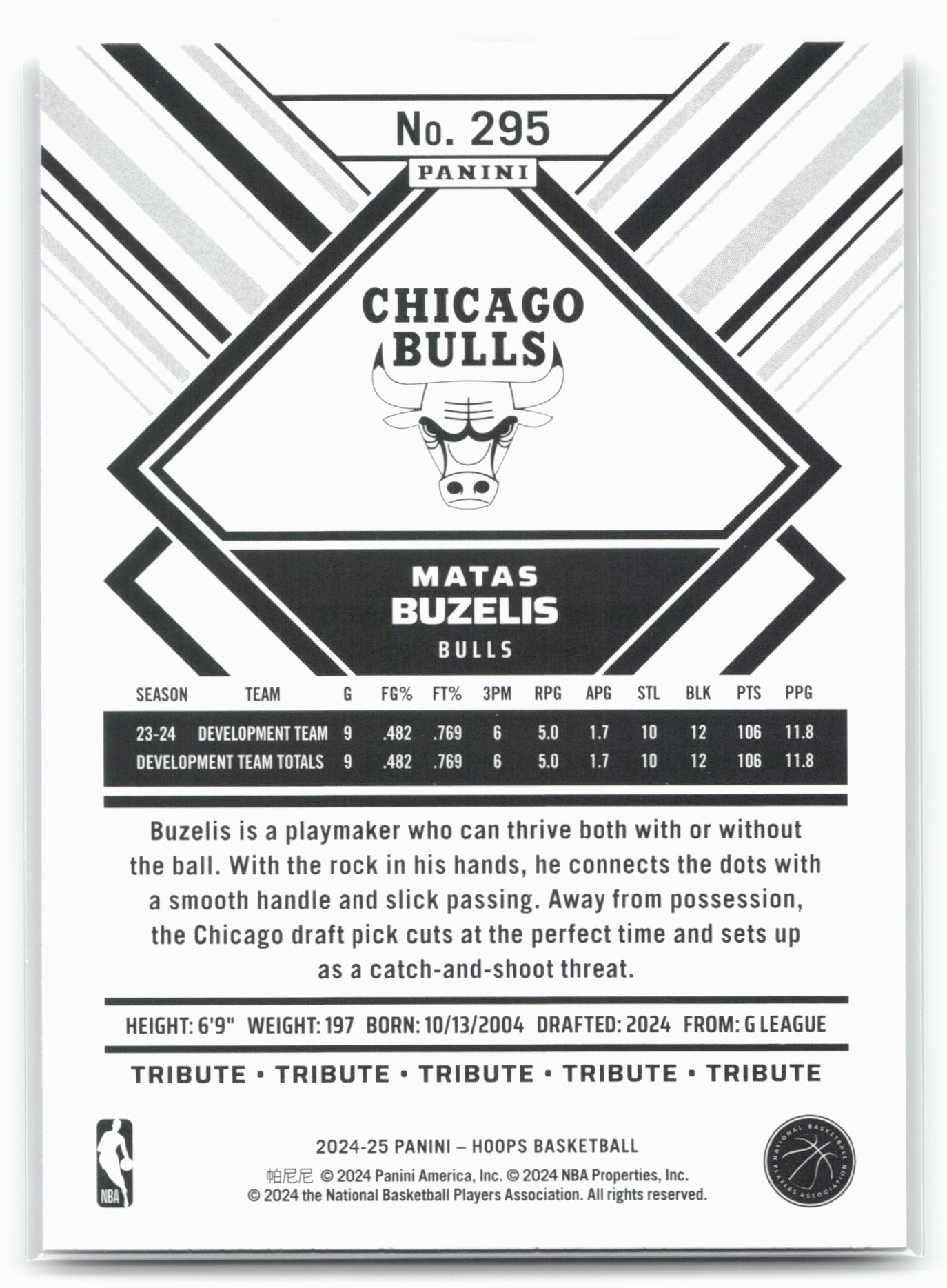 2024-25 Hoops #295 Matas Buzelis