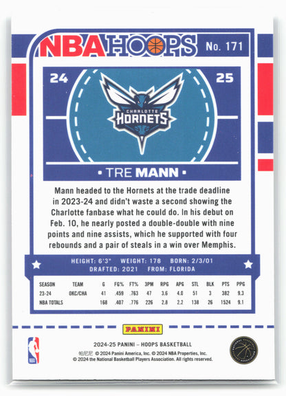 2024-25 Hoops #171 Tre Mann Premium