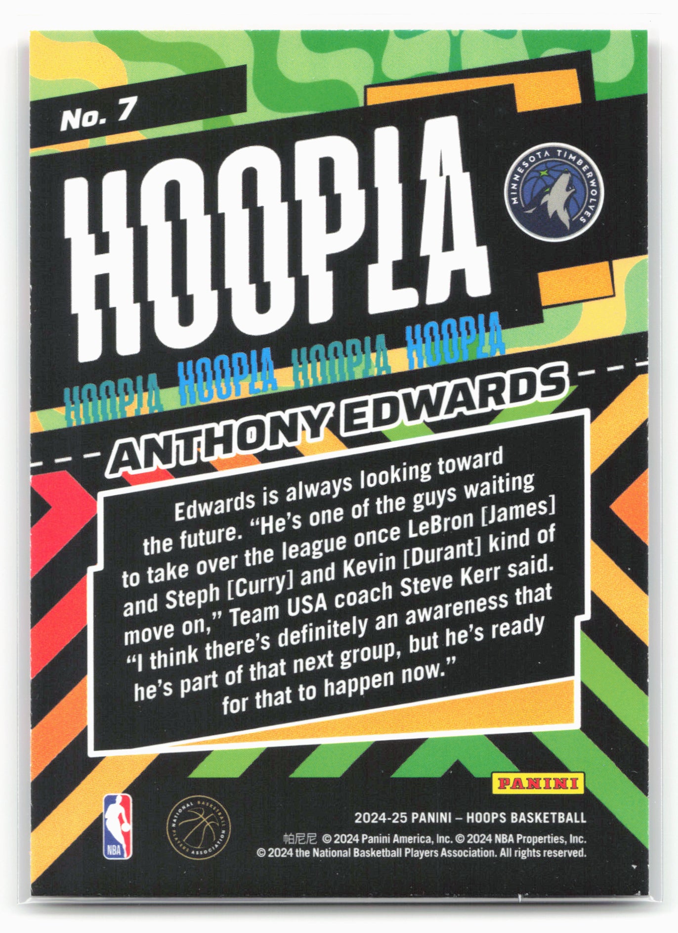 2024-25 Hoops #7 Anthony Edwards Hoopla
