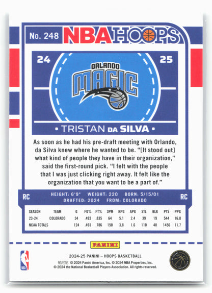 2024-25 Hoops #248 Tristan da Silva Premium