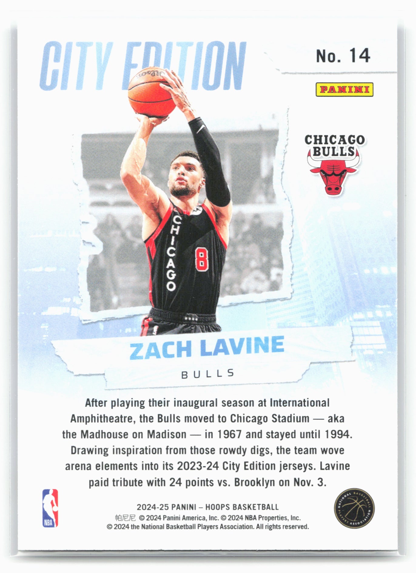 2024-25 Hoops #14 Zach LaVine City Edition