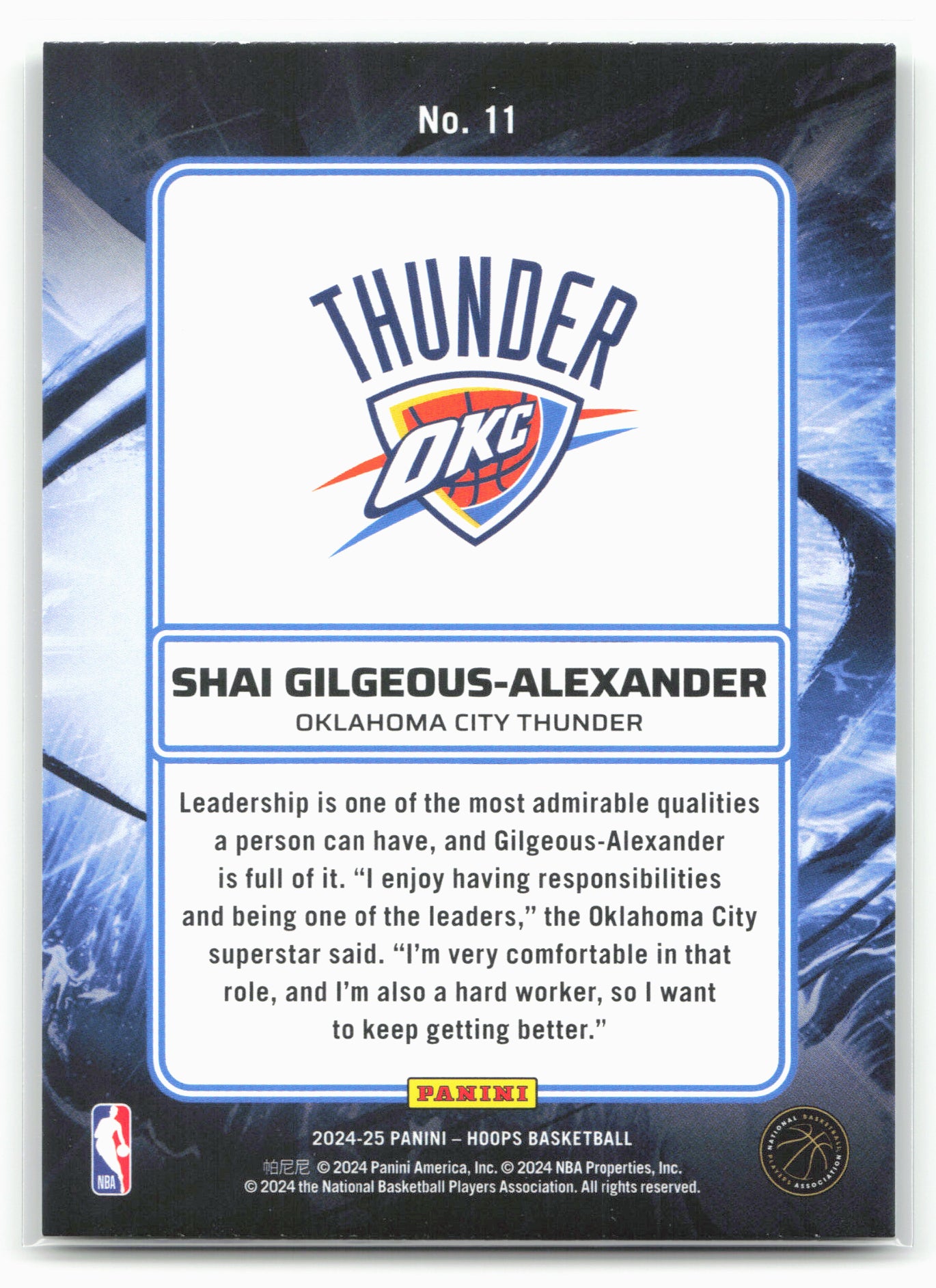 2024-25 Hoops #11 Shai Gilgeous-Alexander Ignition