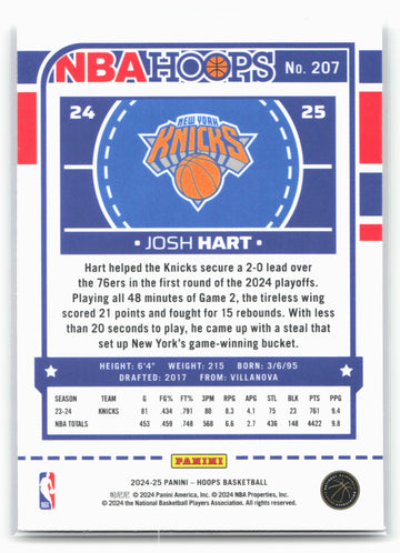 2024-25 Hoops #207 Josh Hart Premium