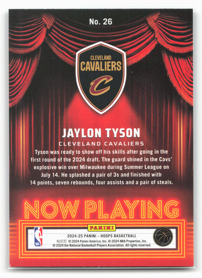 2024-25 Hoops #26 Jaylon Tyson Now Playing
