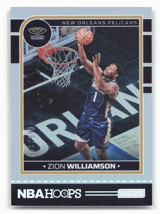 2024-25 Hoops #34 Zion Williamson Silver #/199